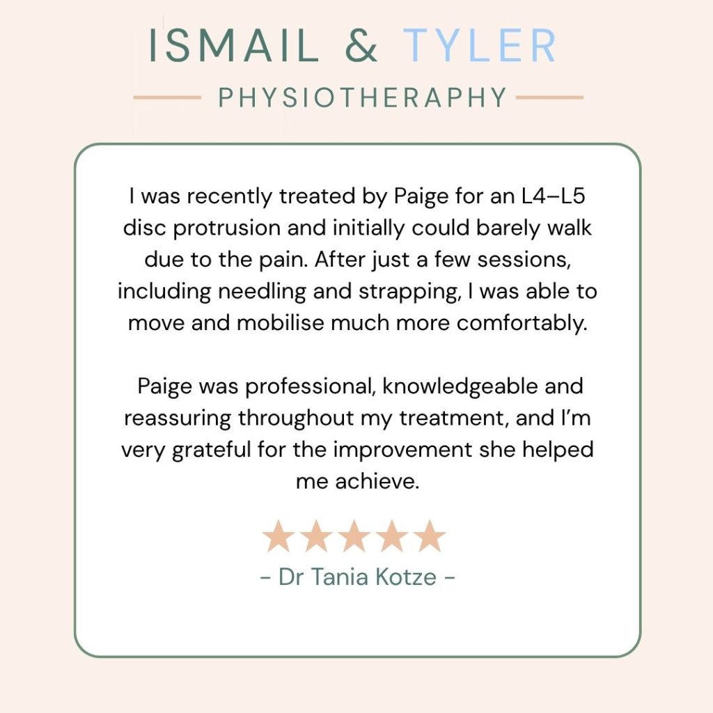 Ismail & Tyler Physio - Patient Review - Tania