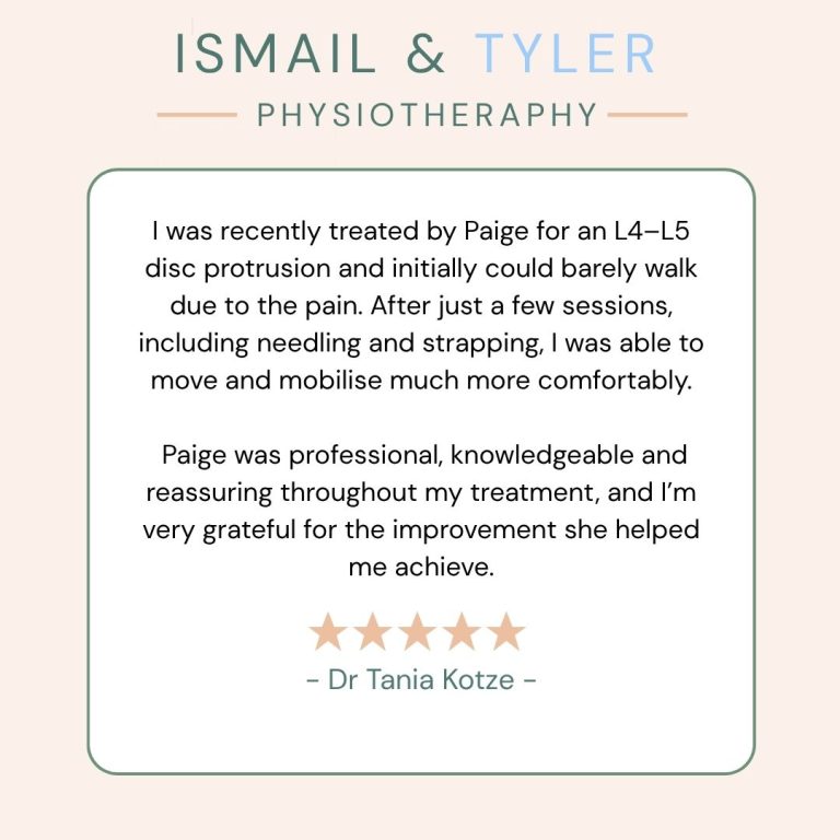 Ismail & Tyler Physio - Patient Review - Tania
